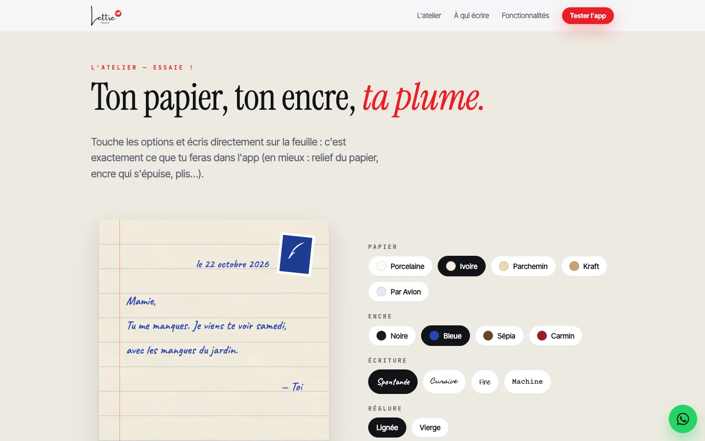 L'atelier interactif : papier, encre, écriture
