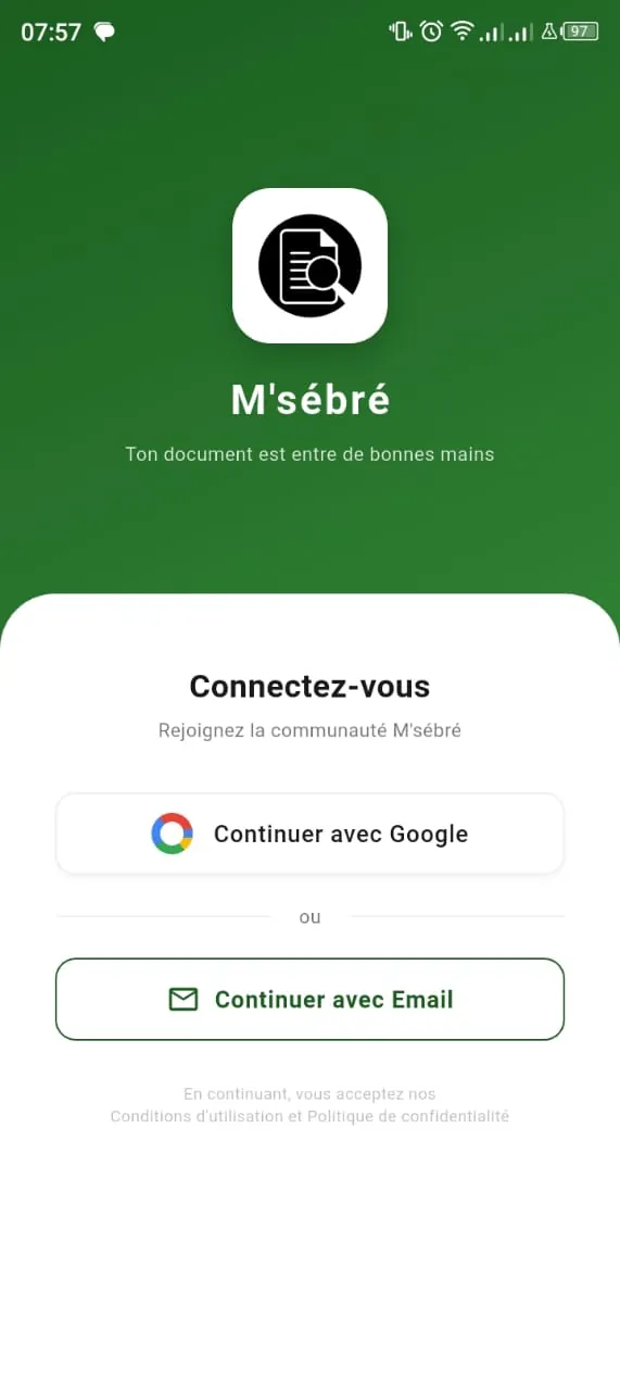 M'sébré, écran 1
