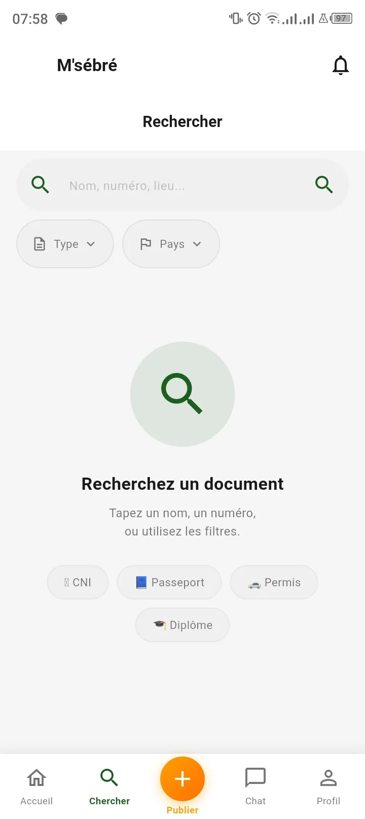 M'sébré, écran 4