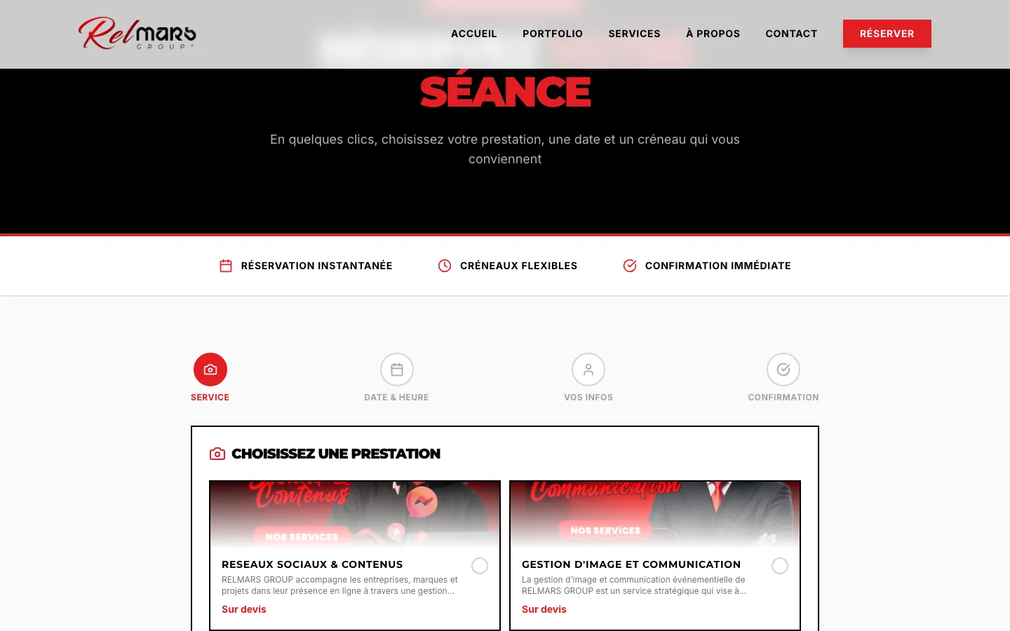 Réservation en ligne en quatre étapes