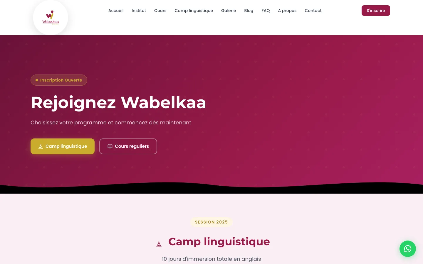 Inscription : choix entre camp et cours réguliers